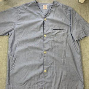 Brooks Brothers Womens Large Short Sleeve Knee Length Pajamas Blue